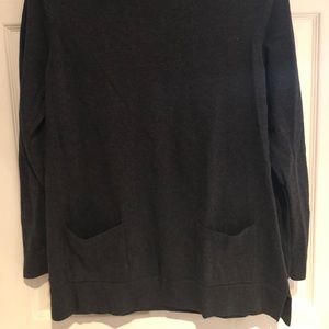 Dark grey long sleeve crew neck sweater